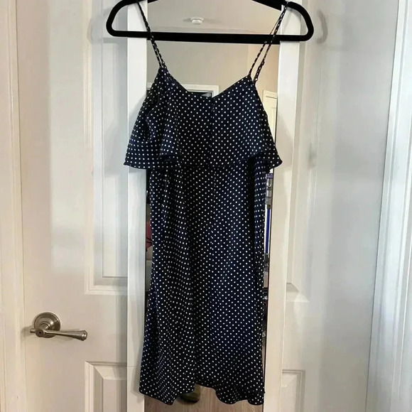 ATM Anthony Thomas Melillo Polka-Dot Silk Dress Size XS Color Blue White - Picture 5 of 6